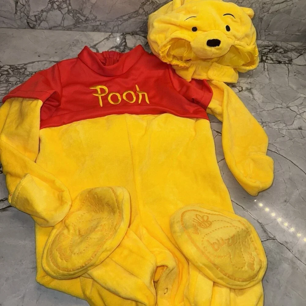 Disney Winnie the Pooh Yellow and Red Plush Hooded Costume